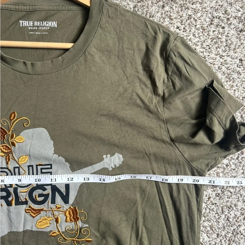 True Religion Green Graphic Tee for Men Casual Large